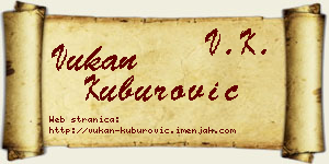 Vukan Kuburović vizit kartica